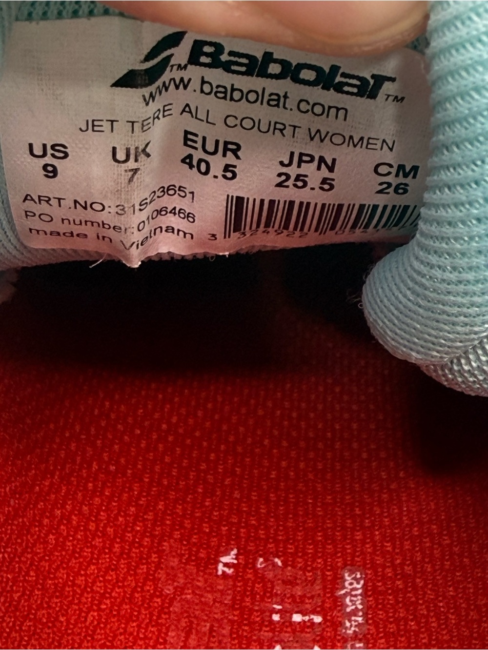Babolat Jet Tere Shoes Womens 9 Green Tennis Pickleball Court Trainers Comfort - Picture 6 of 6